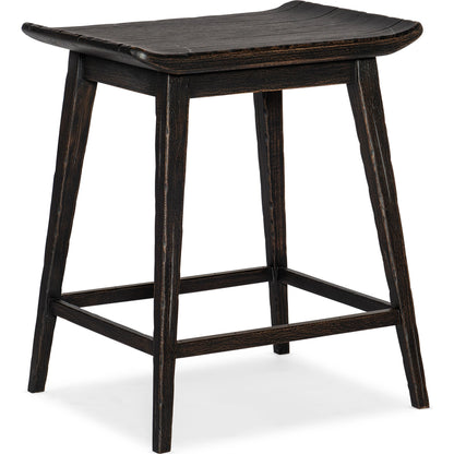 Commerce & Market Stool by Hooker Furniture in black. Made from wood, copper sheet in a transitional style.