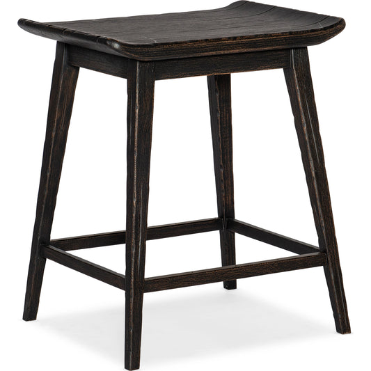 Commerce & Market Stool by Hooker Furniture in black. Made from wood, copper sheet in a transitional style.