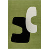 Olive Green, Charcoal Black, Ivory / 2' x 3'