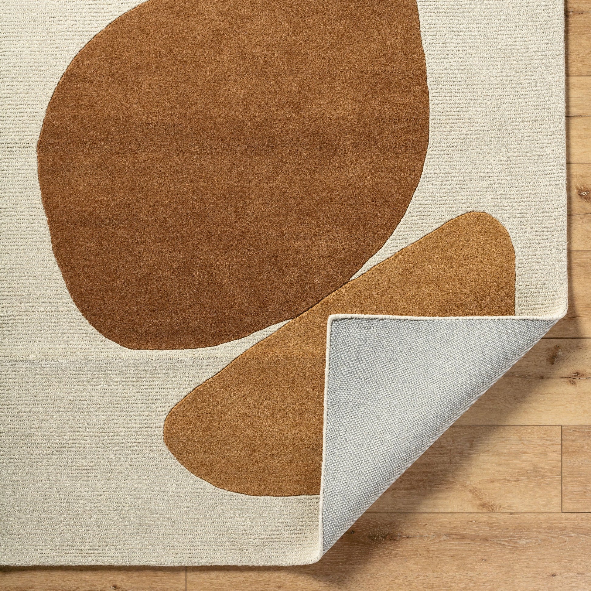 Rossi JWRS-2305 Rug by Livabliss in goldenrod, burnt sienna, taupe, light gray. Made from wool in a unique style.