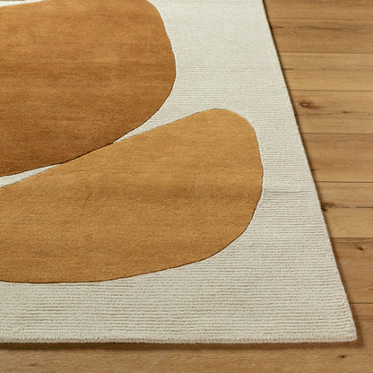 Rossi JWRS-2305 Rug by Livabliss in goldenrod, burnt sienna, taupe, light gray. Made from wool in a unique style.