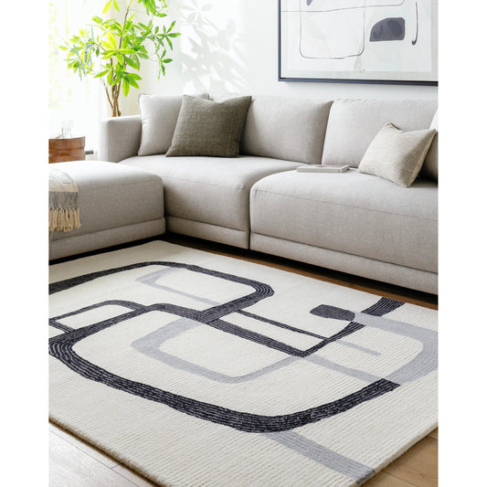 Rossi Rug - 532291 by Livabliss in ash, jet black. Made from wool in a unique style.