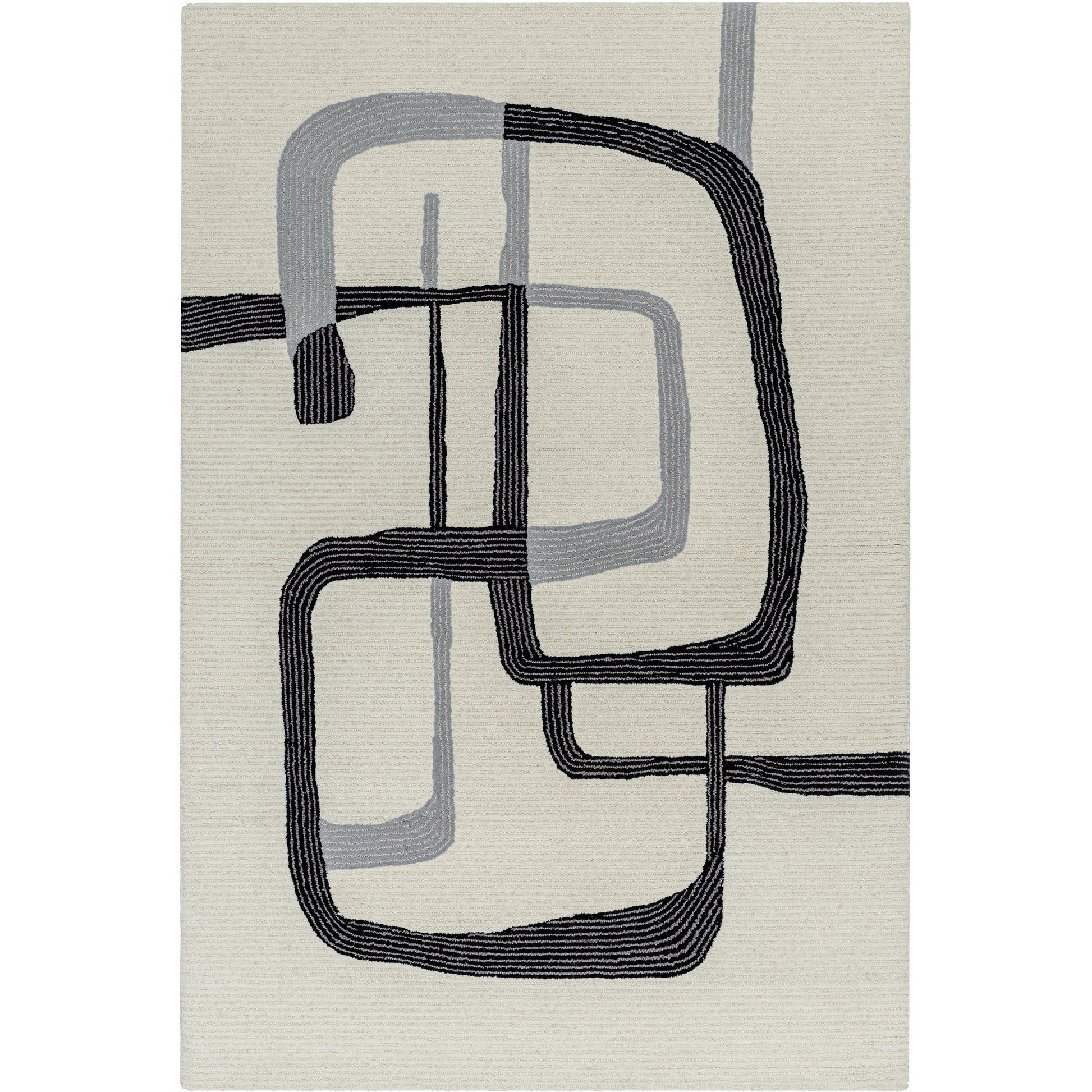 Rossi Rug - 532291 by Livabliss in ash, jet black. Made from wool in a unique style.