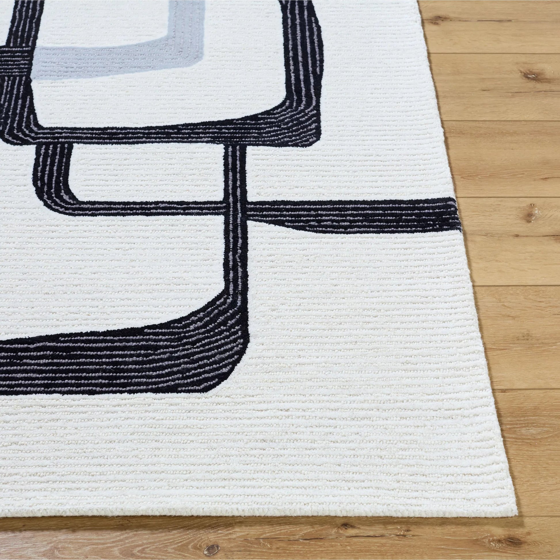 Rossi Rug - 532291 by Livabliss in ash, jet black. Made from wool in a unique style.