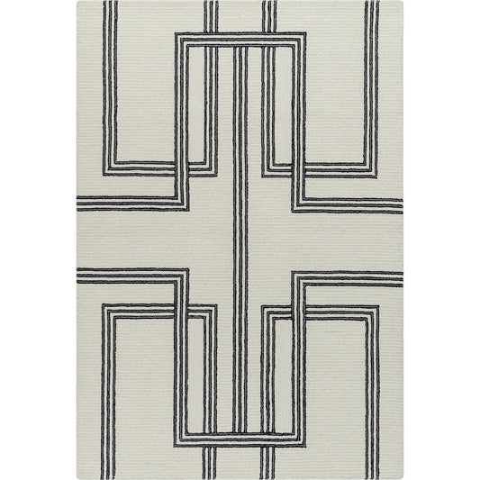 Rossi Rug - 532300 by Livabliss in slate, light silver, dark grey, black. Made from wool in a unique style.