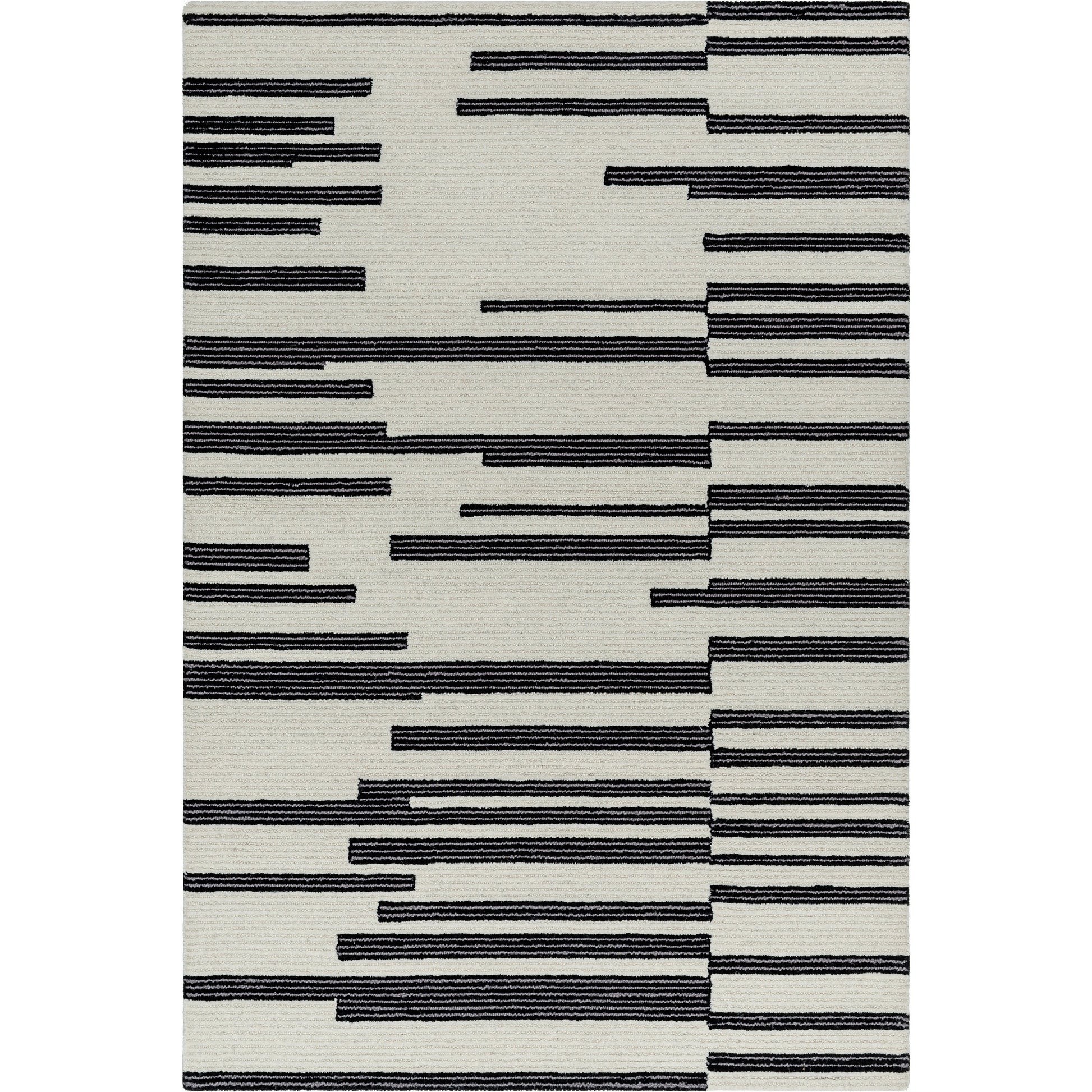 Rossi Rug - 532309 by Livabliss in ash, jet black, dark grey. Made from wool in a unique style.