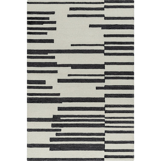 Rossi Rug - 532309 by Livabliss in ash, jet black, dark grey. Made from wool in a unique style.