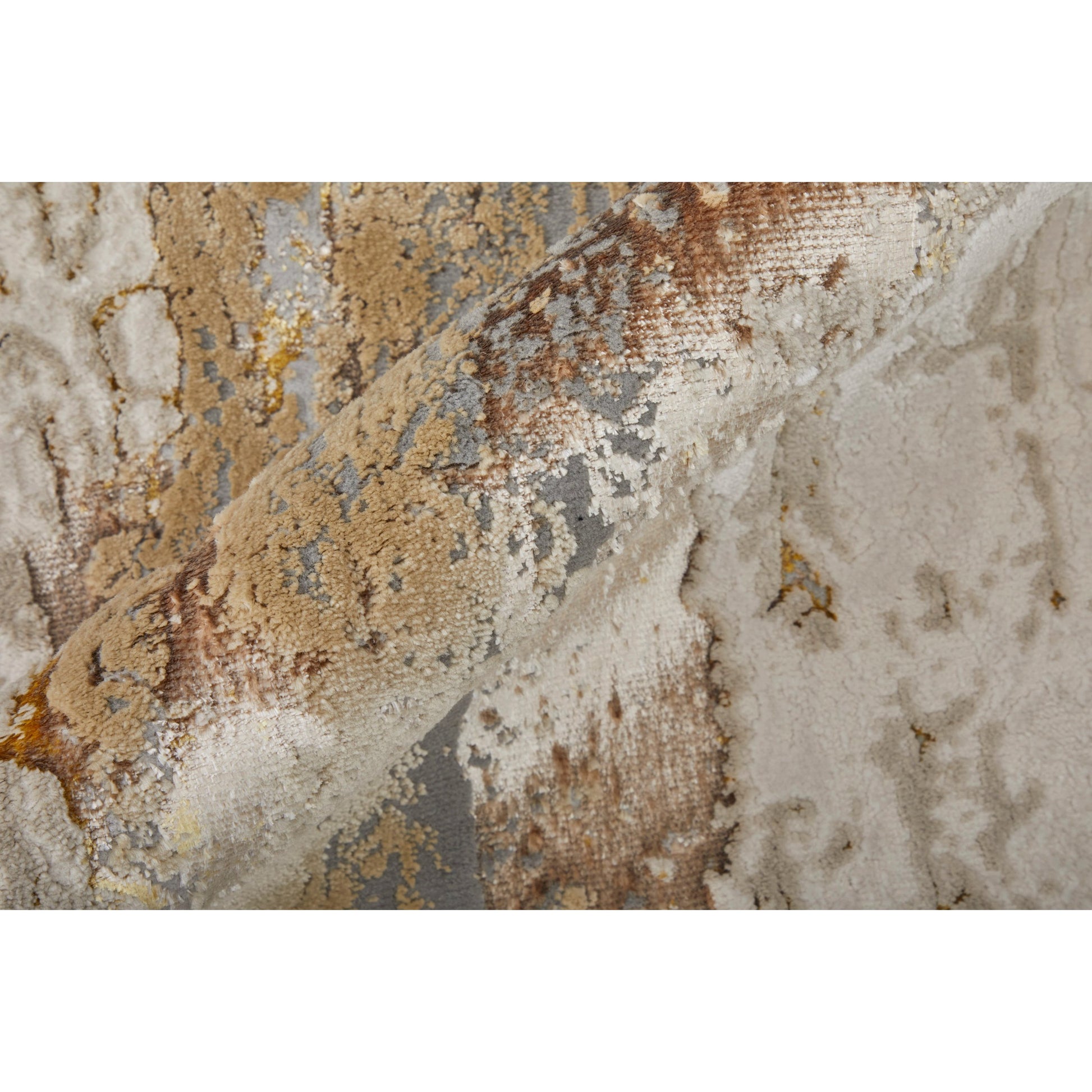 Aura Rug - 39LMF by Feizy in ivory, gold, brown. Made from polyester, polypropylene in a unique style.