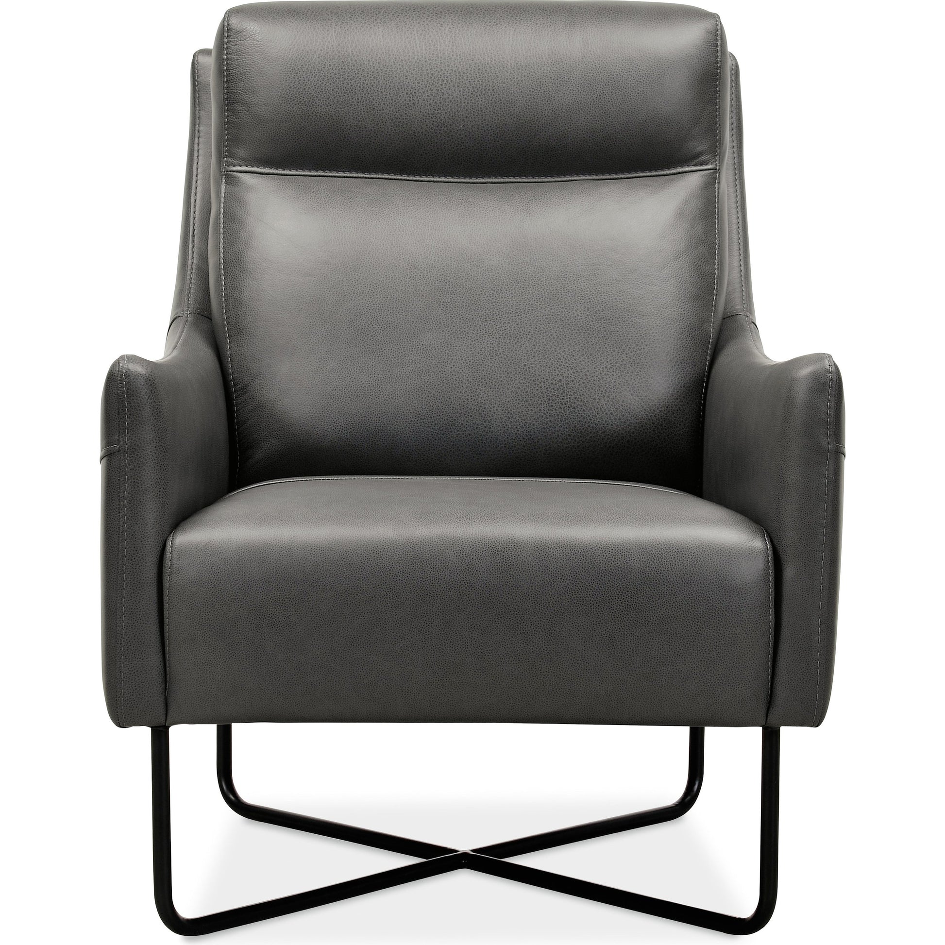 Efron Club Chair by Hooker Furniture in rangers gravel. Made from leather in a traditional style.