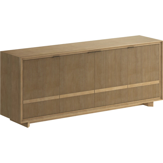 Loft Entertainment Console by A.R.T. Furniture in natural maple. Made from poplar, rubberwood, figured maple in a unique style.