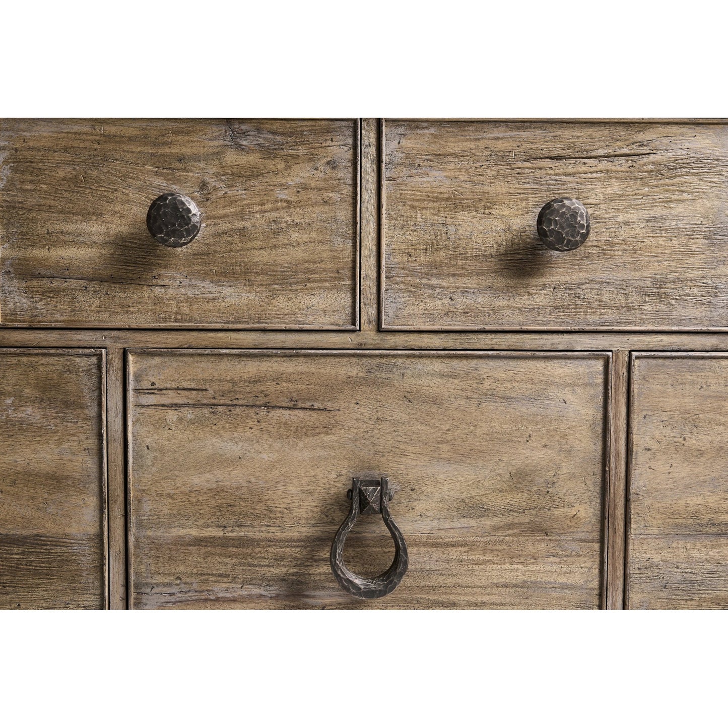 002 SI-2535696 | Closeup | Caldera Dresser by Jonathan Charles in light spain painted walnut. Made from main acacia in a unique style.