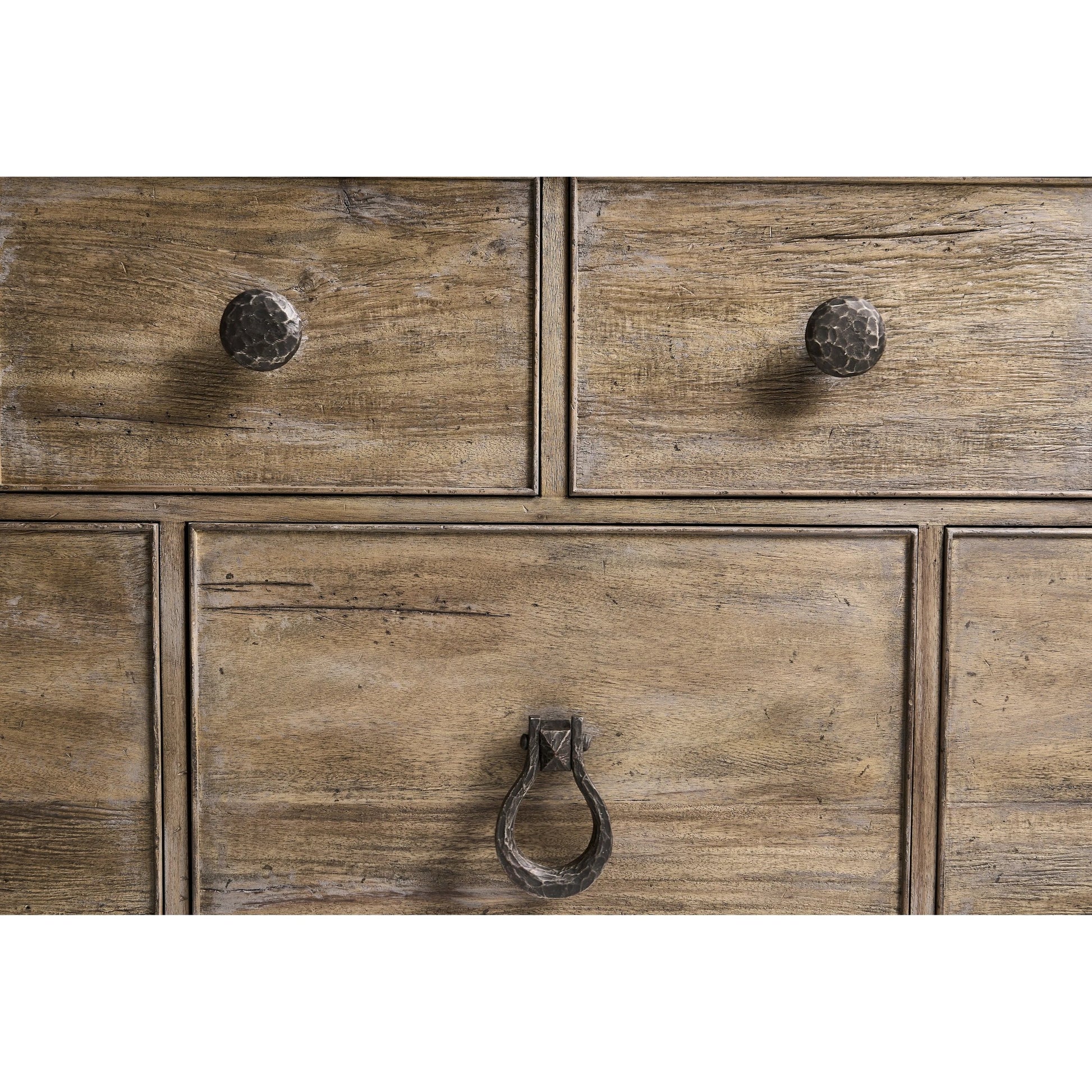Caldera Dresser by Jonathan Charles in light spain painted walnut. Made from main acacia in a unique style.