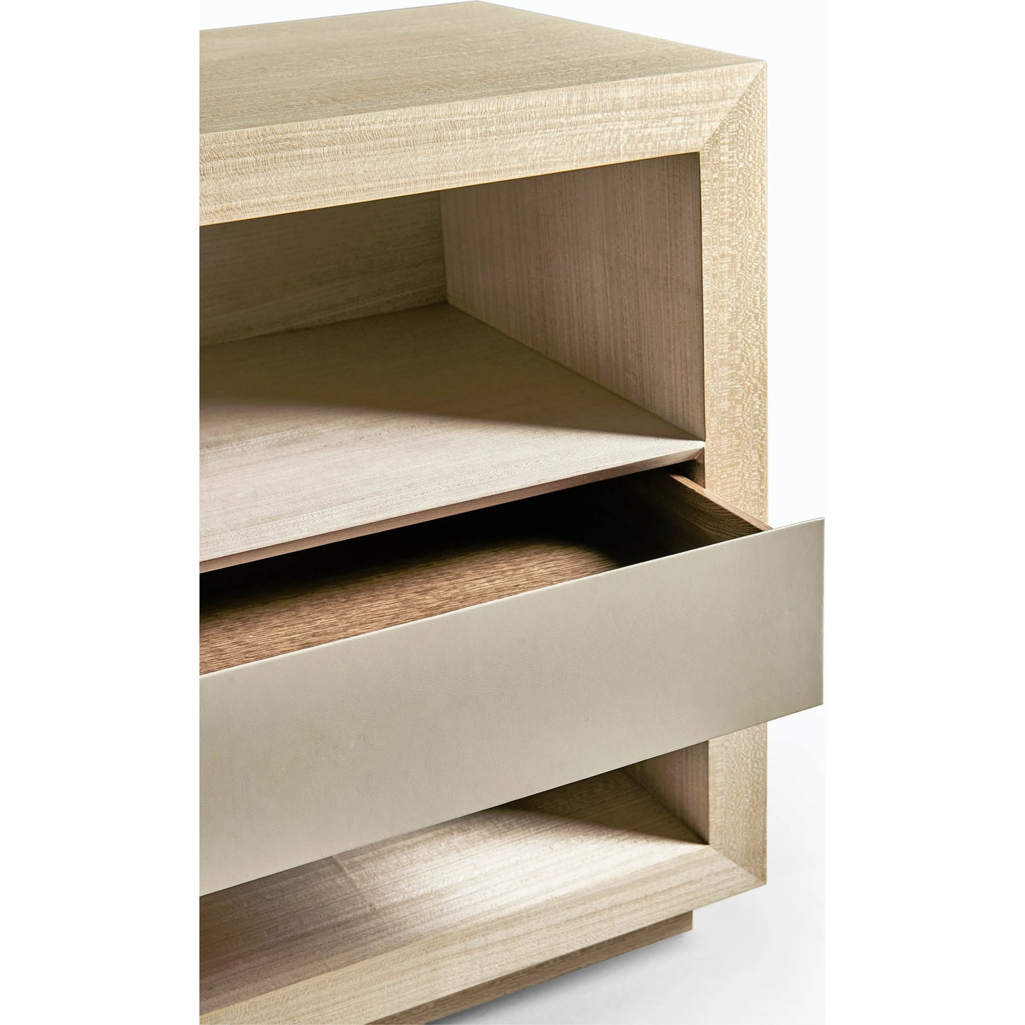 012 SI-2186248 | Closeup | Water Hadal Plinth Nightstand by Jonathan Charles in beige. Made from unique in a transitional style.
