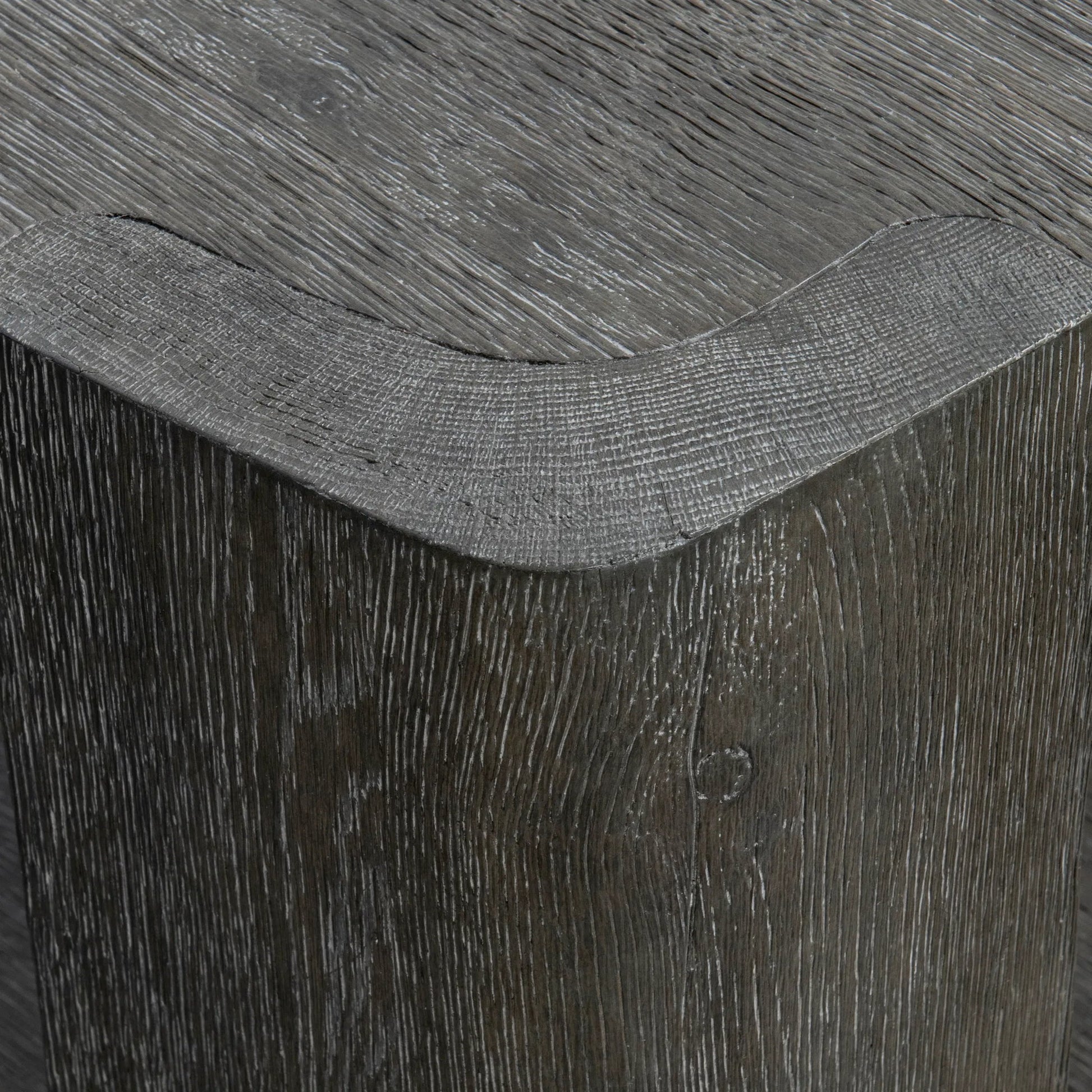 Boyle Side Table by Bernhardt in porcini. Made from wood in a transitional style.
