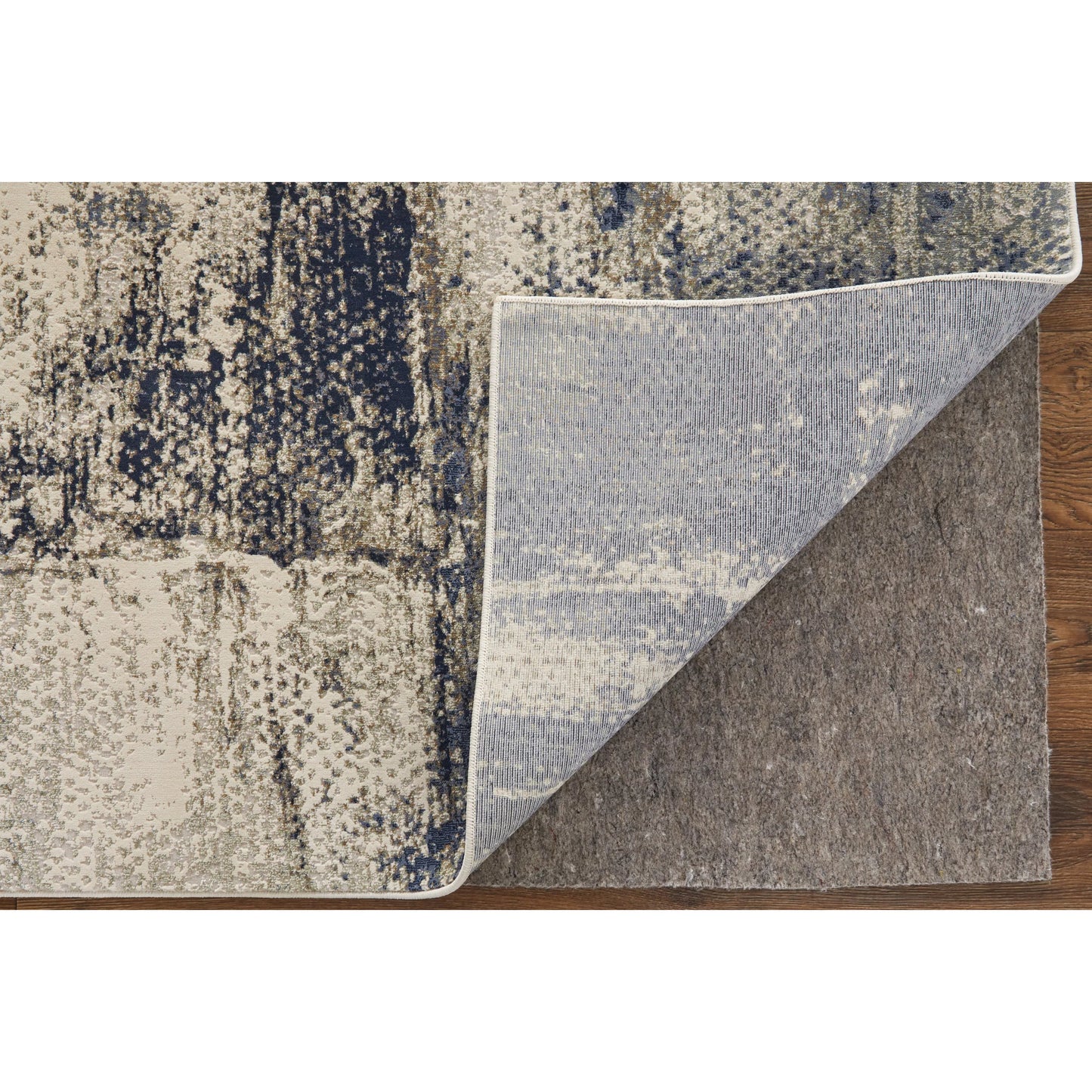 003 SI-2518383,SI-2518384 | Closeup | Mandana CME39LZF Rug by Feizy in ivory, blue. Made from polyester, polypropylene in a unique style.