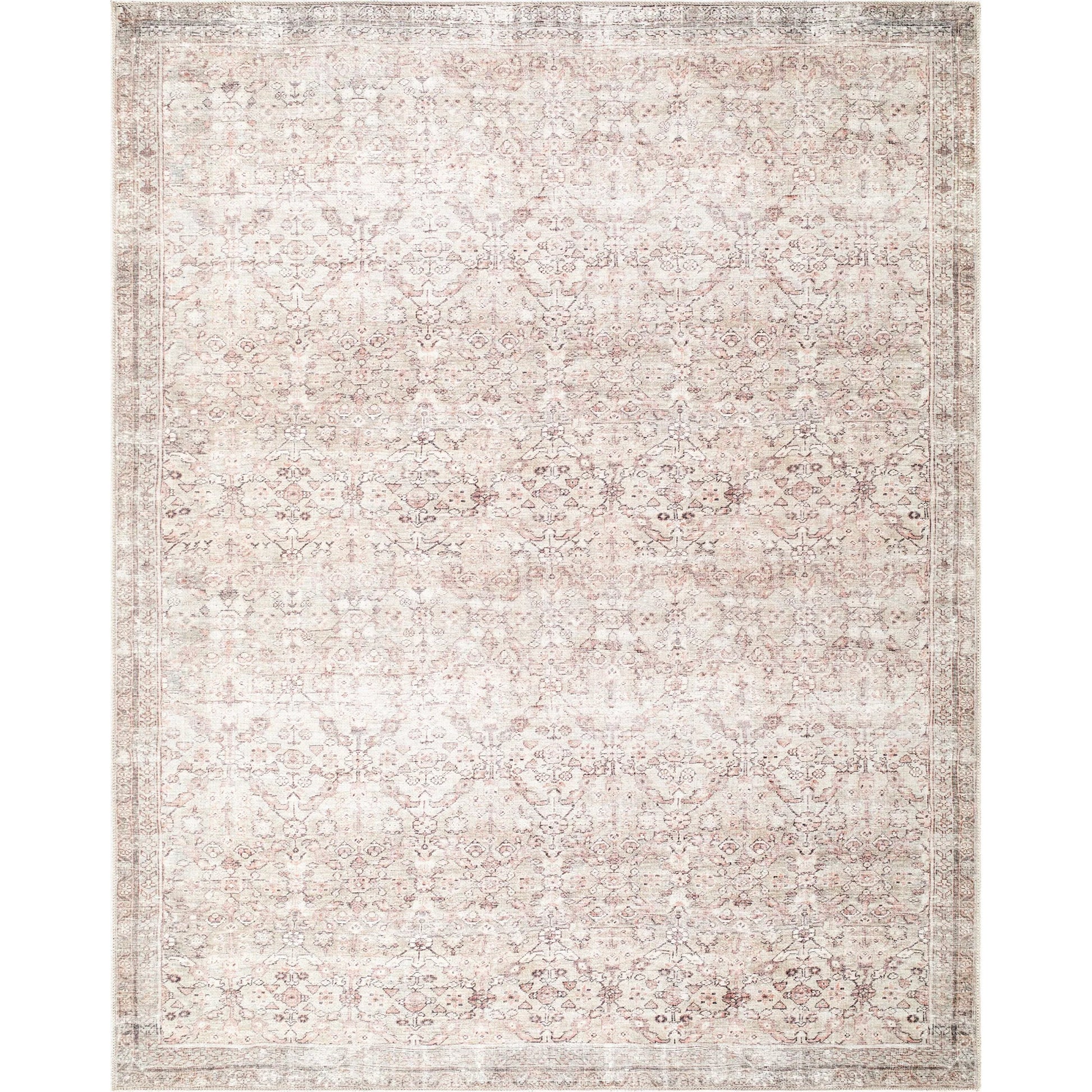 Amelia JYAL-2300 Rug by Jenni Yolo Home x Livabliss in blush, ivory, taupe, dusty rose, soft gray. Made from chenille-polyester in a unique style.