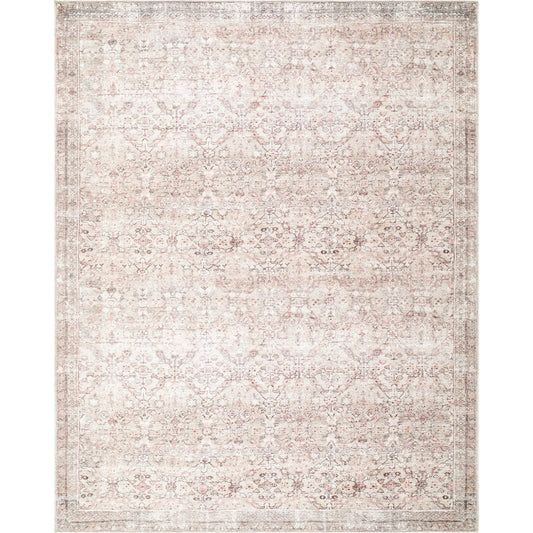 Amelia JYAL-2300 Rug by Jenni Yolo Home x Livabliss in blush, ivory, taupe, dusty rose, soft gray. Made from chenille-polyester in a unique style.