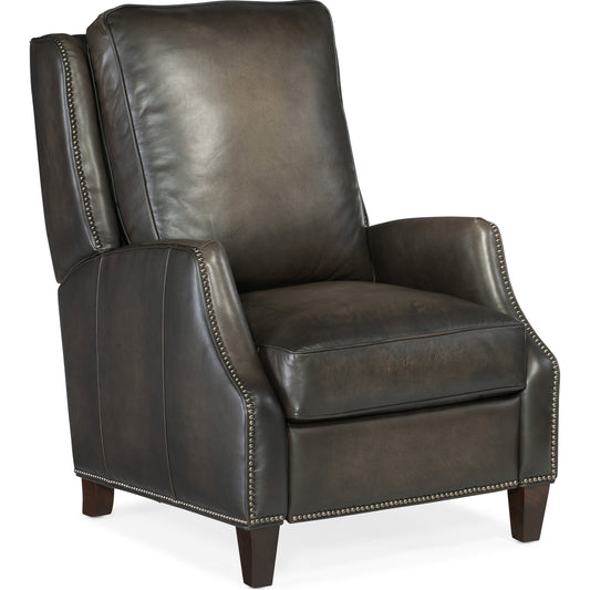 Kerley Manual Push Back Recliner by Hooker Furniture. Made from leather in a unique style.