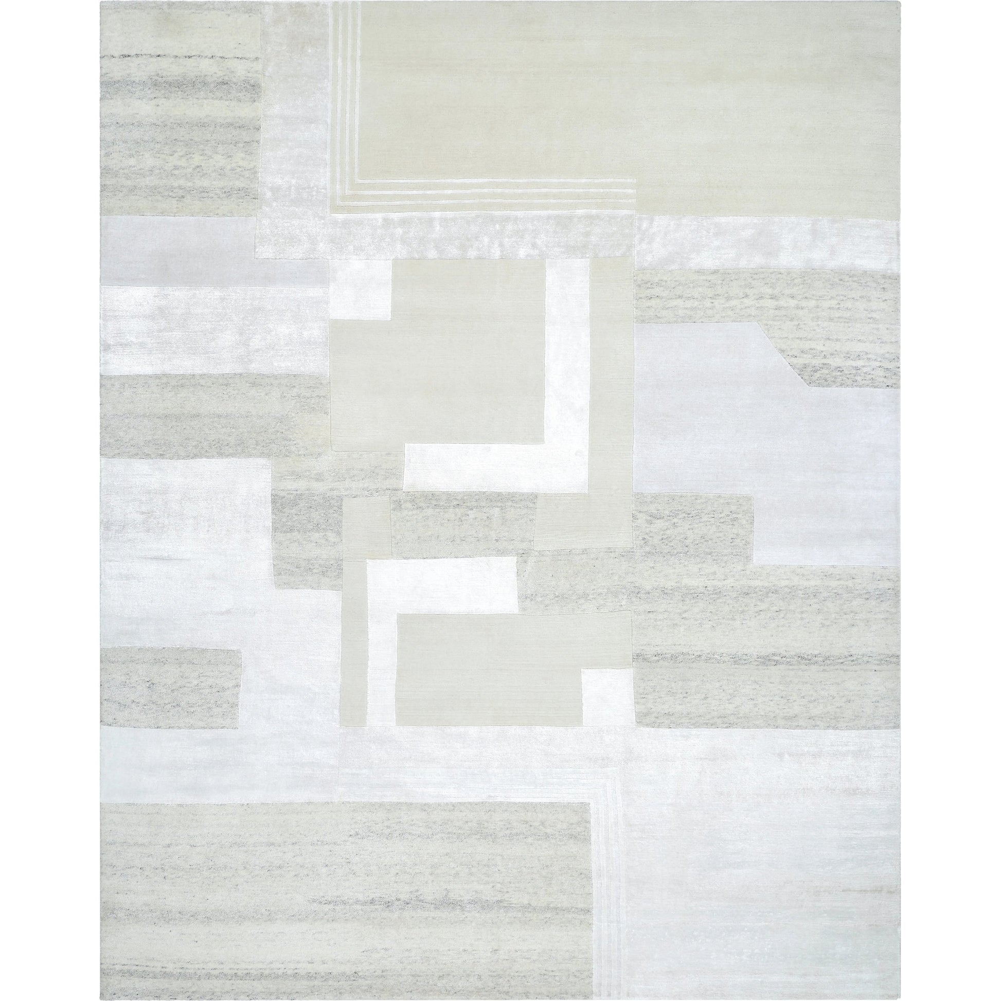 Jaylin JYL-2302 Rug by Surya in ivory, pearl, silver, ash, frost. Made from face: 60% wool, 40% tencel, warp: 100% wool in a unique style.