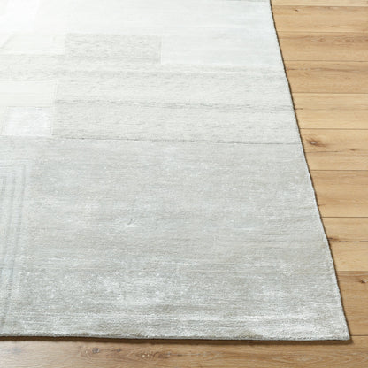 Jaylin JYL-2302 Rug by Surya in ivory, pearl, silver, ash, frost. Made from face: 60% wool, 40% tencel, warp: 100% wool in a unique style.