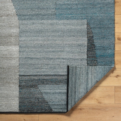 Jocelyn Rug - 484364 by Livabliss in grey, metallic - silver, slate blue, nickel, charcoal. Made from recycled pet yarn in a unique style.