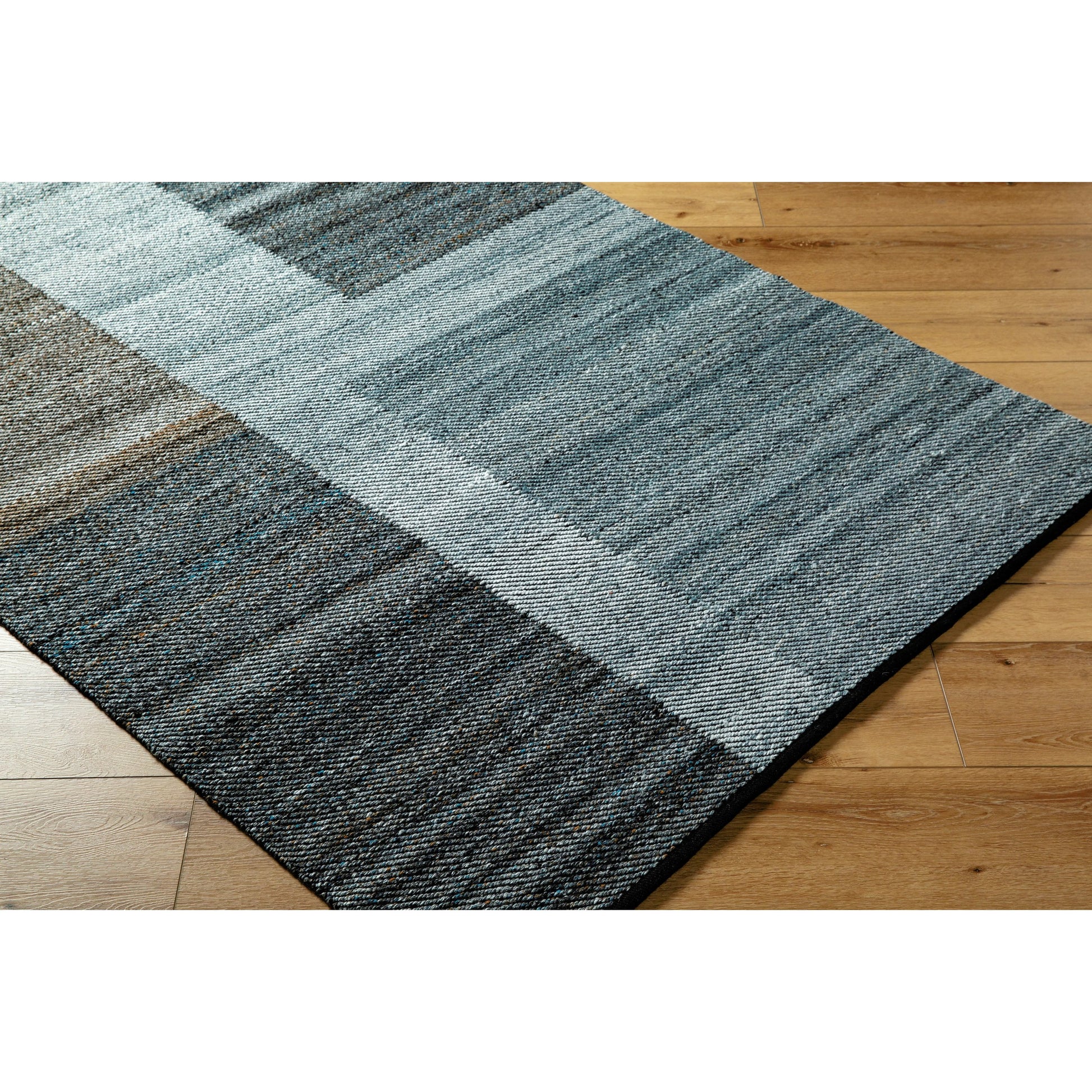 Jocelyn Rug - 484382 by Livabliss in grey, medium grey, dark grey, metallic - silver, sage. Made from recycled pet yarn in a unique style.