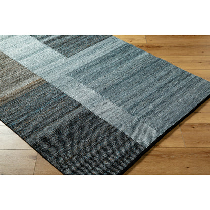 Jocelyn Rug - 484382 by Livabliss in grey, medium grey, dark grey, metallic - silver, sage. Made from recycled pet yarn in a unique style.