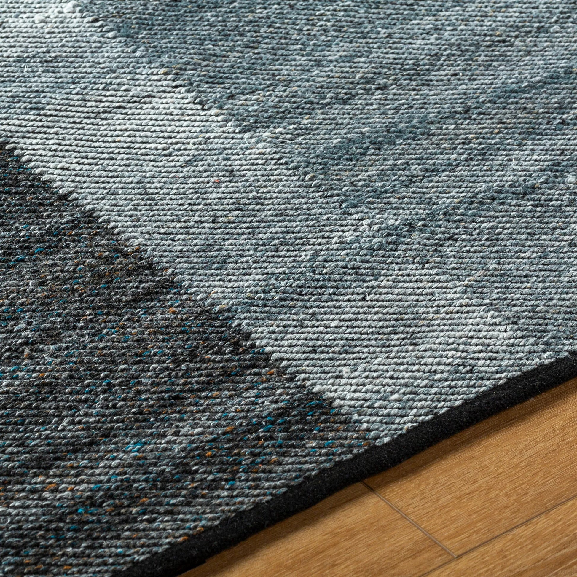 Jocelyn Rug - 484382 by Livabliss in grey, medium grey, dark grey, metallic - silver, sage. Made from recycled pet yarn in a unique style.
