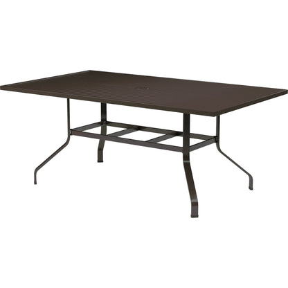 La Outdoor Jolla 72" Rectangular Dining Table by Sunset West in espresso. Made from aluminum in a modern style.