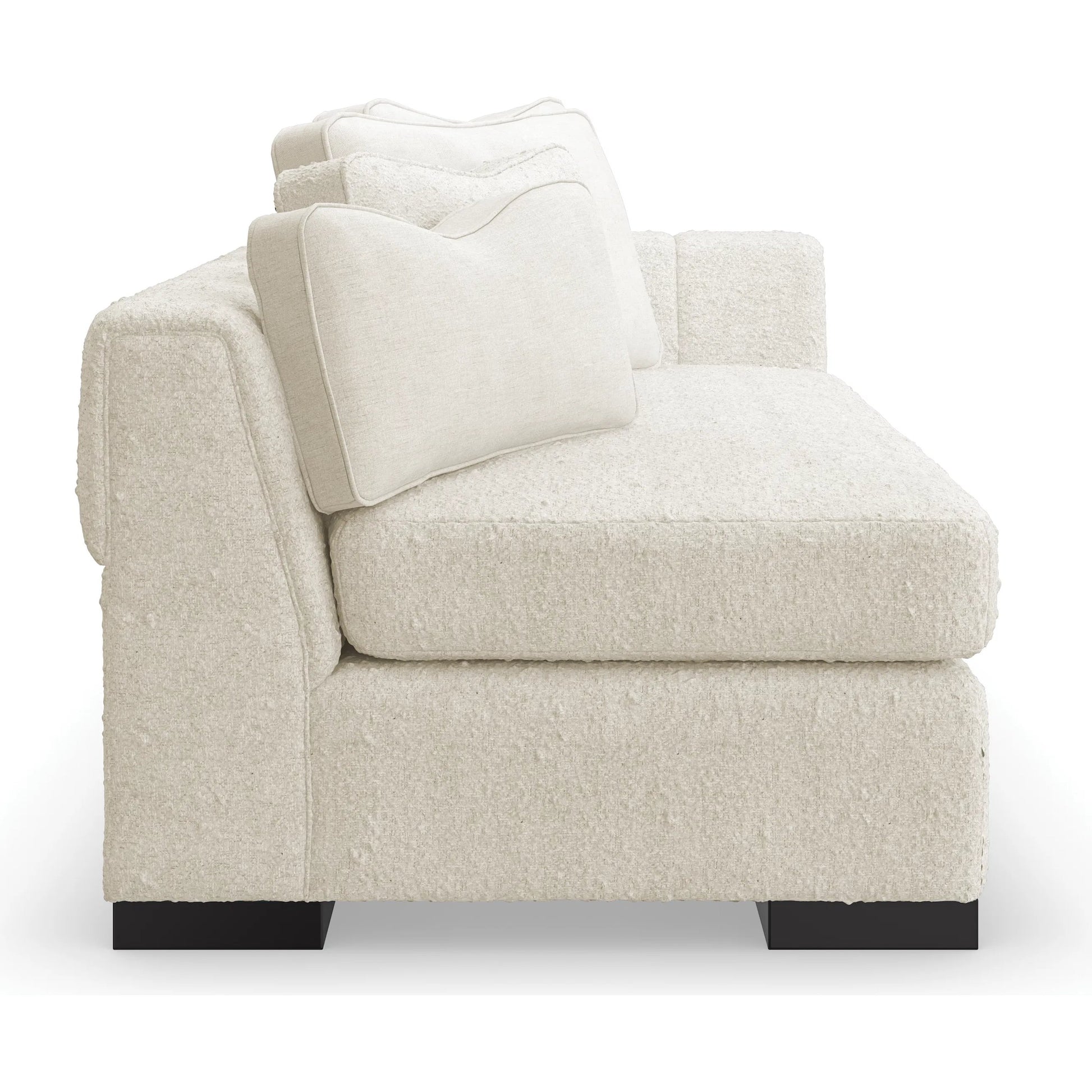 Edge Raf Loveseat by Caracole in satin ebony. Made from birch in a modern style.