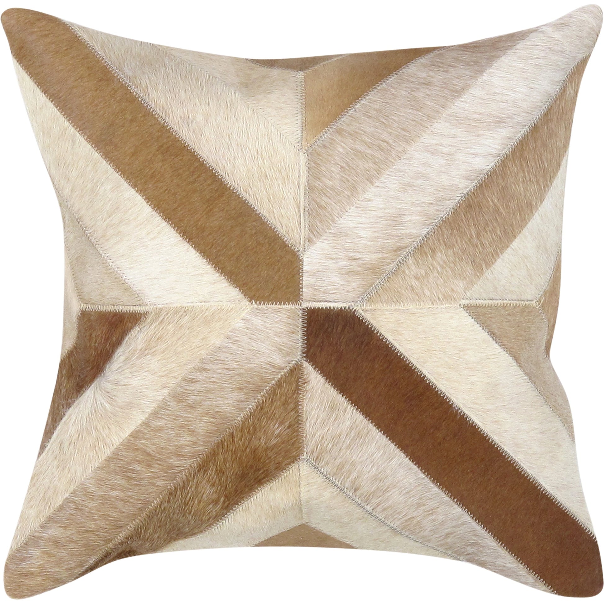 Safari Cowhide Throw Pillow by Pasargad Home in l. brown. Made from cowhide in a modern style.