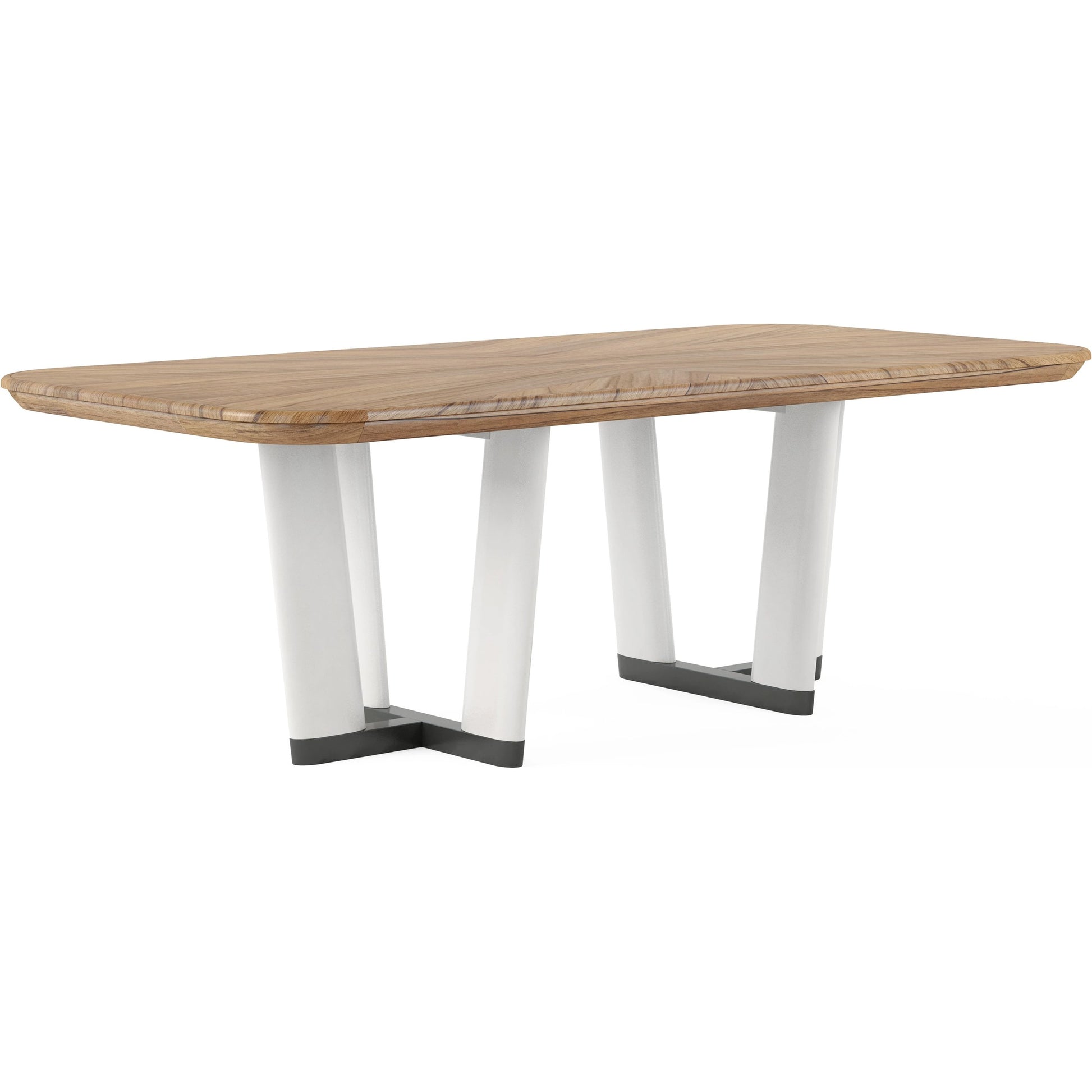 Portico Rectangular Dining Table by A.R.T. Furniture in sienna, white plaster. Made from parawood solids, mindi veneers, resin, metal in a modern style.