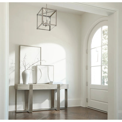 Tempo Console Table by Bernhardt in larza, satin nickel. Made from oak, aluminum in a transitional style.