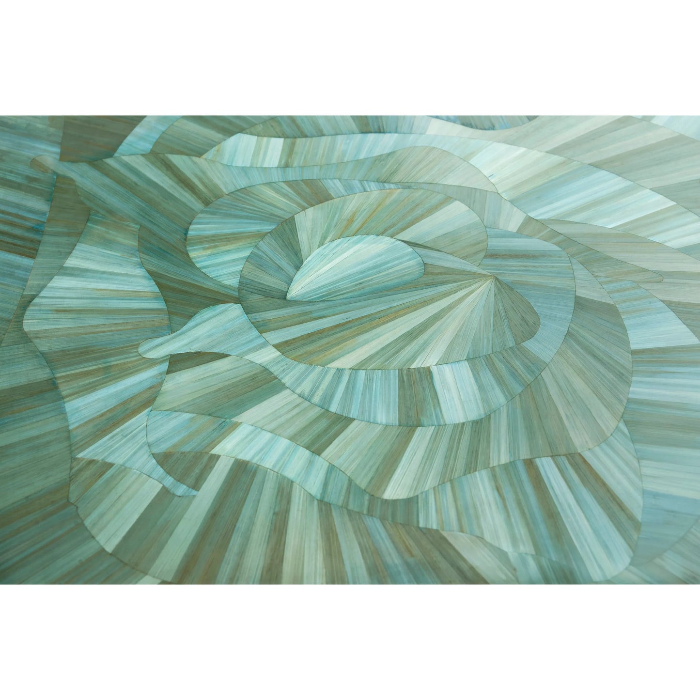 006 SI-2252662 | Closeup | Seaglass End Table by Jonathan Charles in blue and blue straw. Made from stainless steel, plywood, straw in a eclectic & global style.