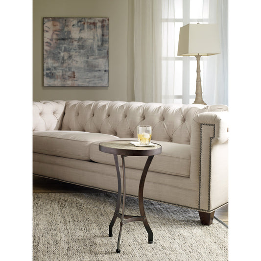Saint Armand Martini Table by Hooker Furniture in light acacia, antique bronze. Made from acacia solids with metal sheet in a modern style.