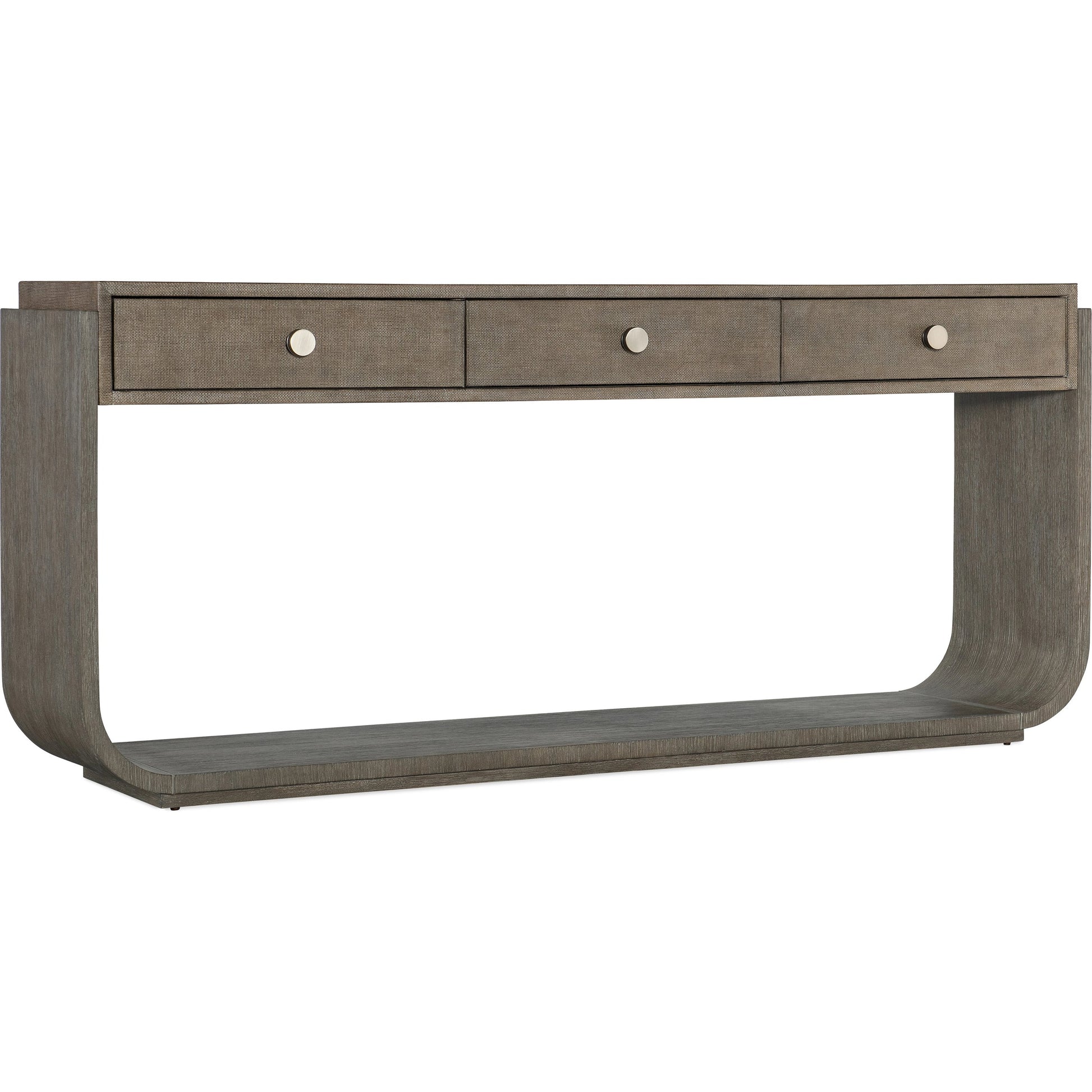 Modern Mood Console Table by Hooker Furniture. Made from oak veneers, raffia in a modern style.