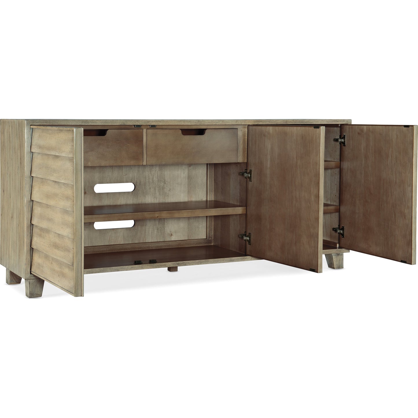 002 SI-1749833 | Additional Silo | Surfrider Buffet by Hooker Furniture in driftwood. Made from quartered pine, maple veneers, solid-wood edge top in a coastal style.