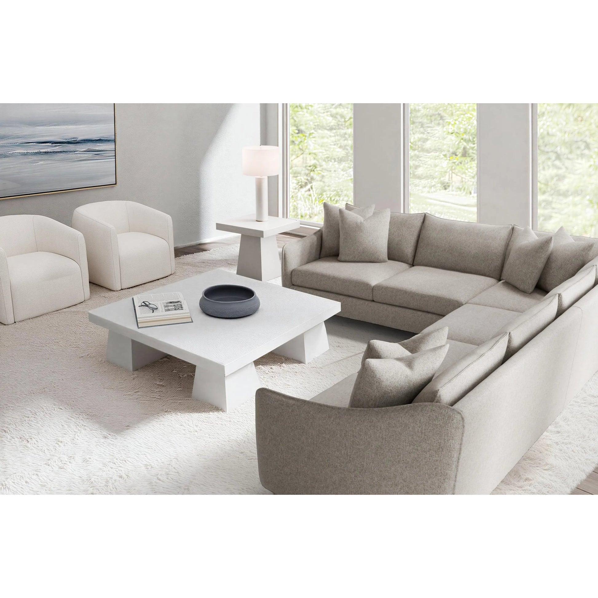 Joli 4-Piece Fabric Sectional by Bernhardt in wdf, 789 portobello. Made from unique in a unique style.