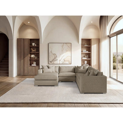 Helena 5-Piece Fabric Sectional by Bernhardt in stainless steel. Made from unique in a unique style.