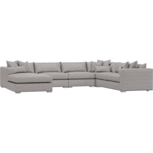 Helena 5-Piece Fabric Sectional by Bernhardt in stainless steel. Made from unique in a unique style.