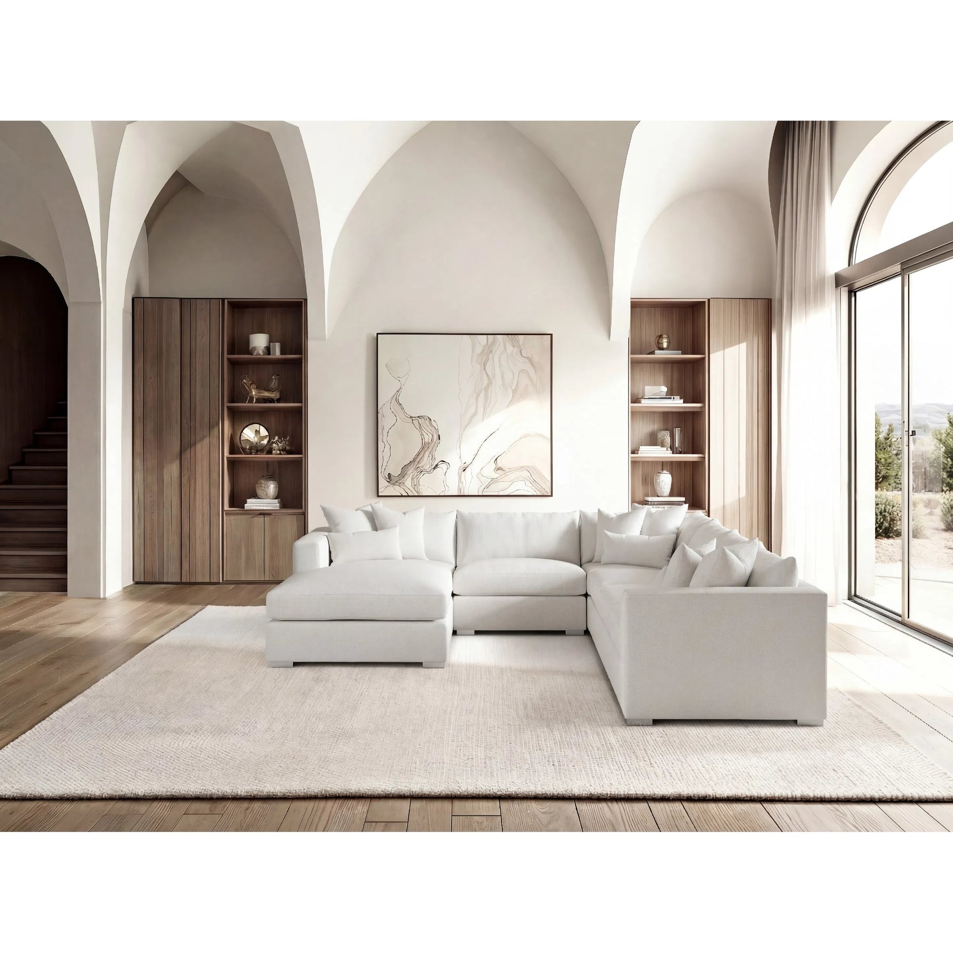 Helena 5-Piece Fabric Sectional by Bernhardt in stainless steel. Made from unique in a unique style.