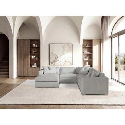 Helena 5-Piece Fabric Sectional by Bernhardt in stainless steel. Made from unique in a unique style.