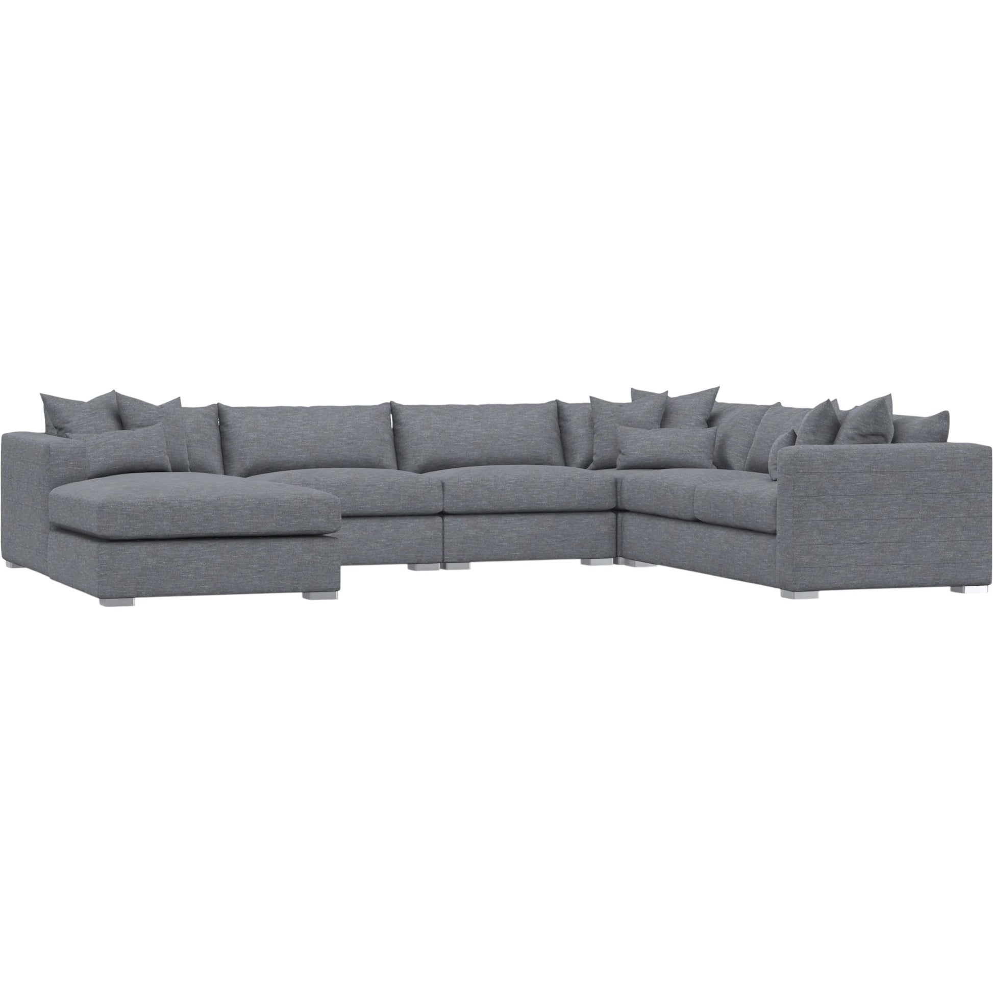 Helena 5-Piece Fabric Sectional by Bernhardt in stainless steel. Made from unique in a unique style.