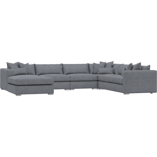 Helena 5-Piece Fabric Sectional by Bernhardt in stainless steel. Made from unique in a unique style.
