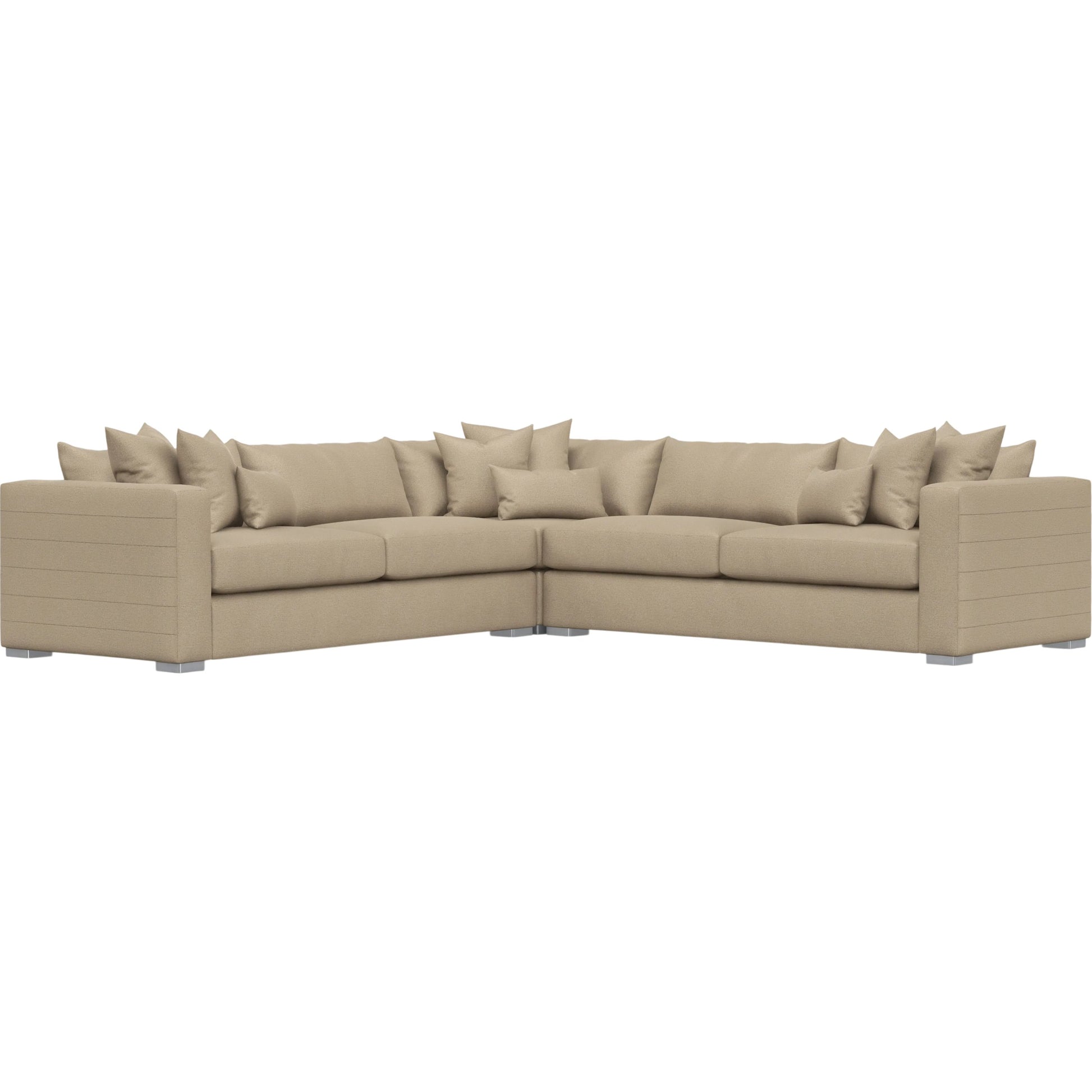 Helena 3-Piece Fabric Sectional by Bernhardt in stainless steel. Made from unique in a unique style.