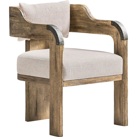 Stone Ridge Upholstered Arm Chair by Jonathan Charles in tully light acacia. Made from acacia in a cottage & farmhouse style.