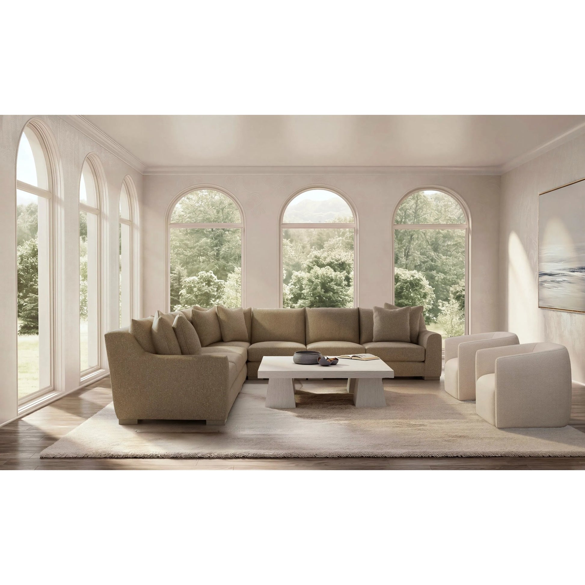 Gabi 5-Piece Fabric Sectional by Bernhardt in wdf, 789 portobello. Made from unique in a unique style.
