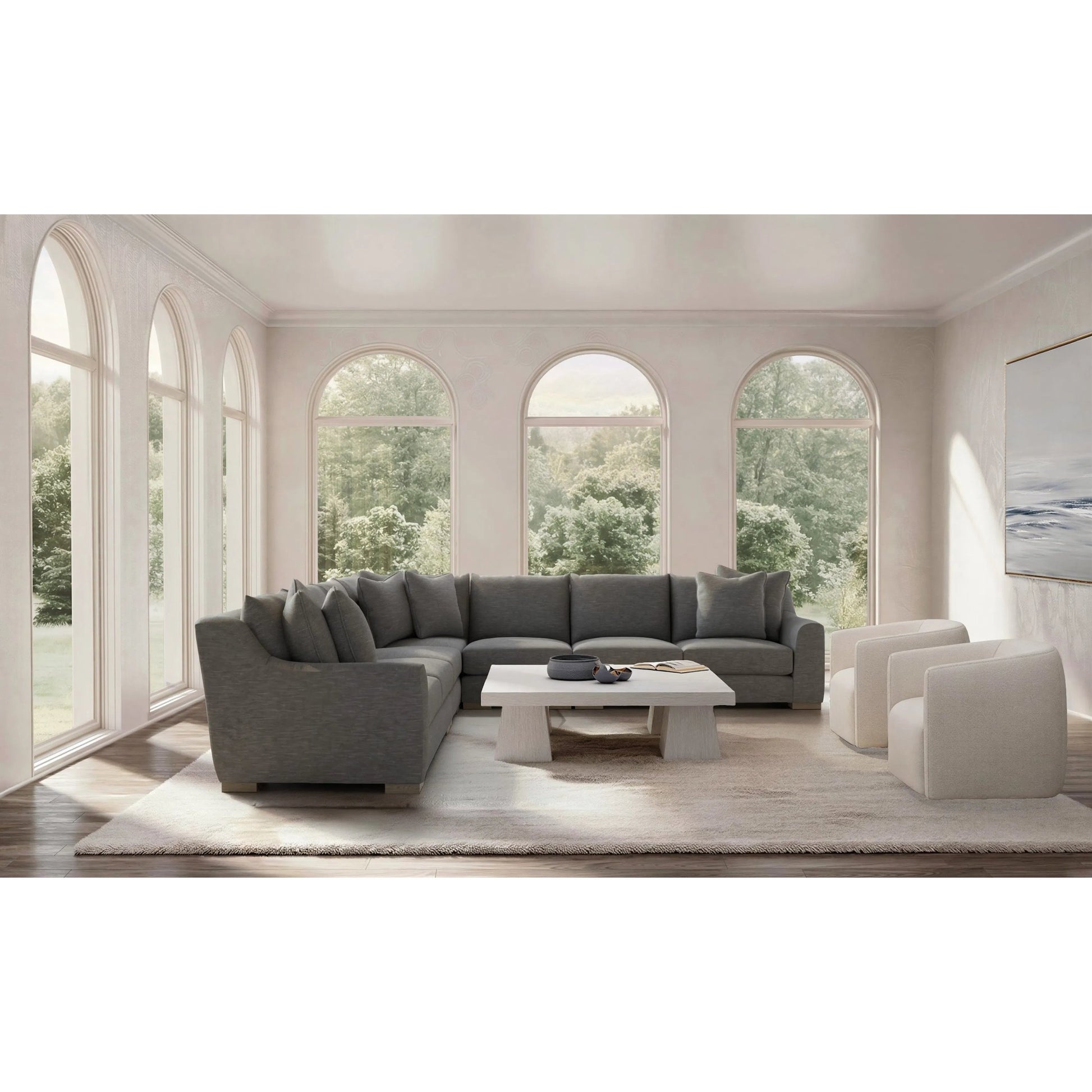 Gabi 5-Piece Fabric Sectional by Bernhardt in wdf, 789 portobello. Made from unique in a unique style.