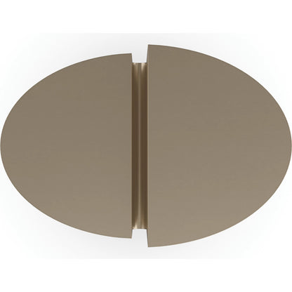 Discord Side Table by Caracole in modern walnut, lucent bronze metallic. Made from poplar, metal, quartered walnut in a unique style.