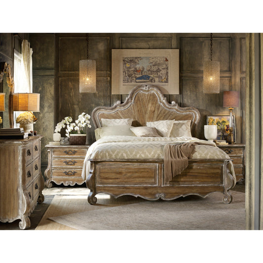 Chatelet Bed by Hooker Furniture in caramel froth. Made from pecan veneers, resin in a traditional style.